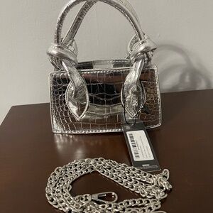 PrettyLittleThing Metallic Silver Mini Bag
